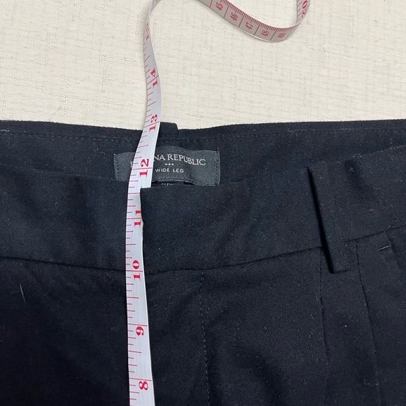 Banana Republic size 8 petite black wide leg pleated flannel pant - Picture 4 of 12